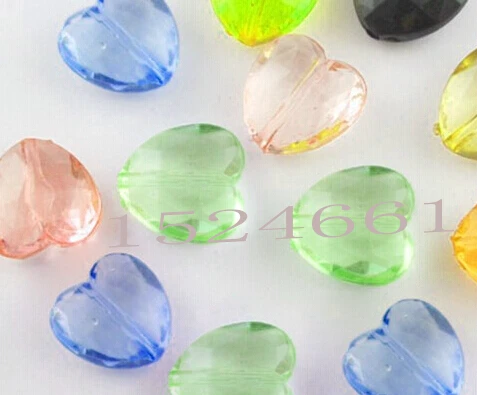 Горячее предложение акриловые разделительные бусины в форме сердца 12x12 мм