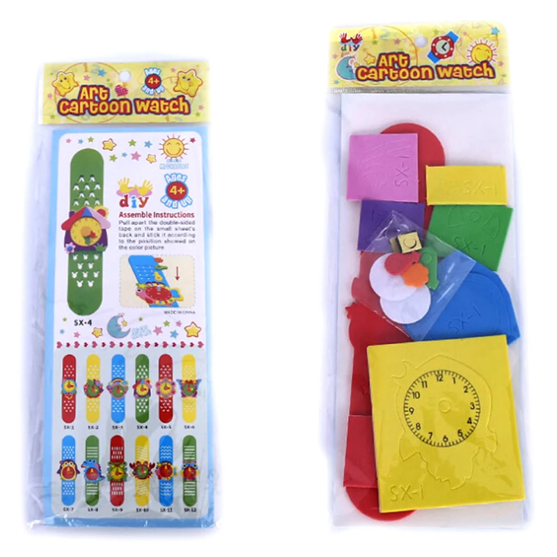 

Creative DIY 3D EVA Foam Craft Sticker Handmade Watch Clock Learning Kids Kindergarten Educative Games Toys