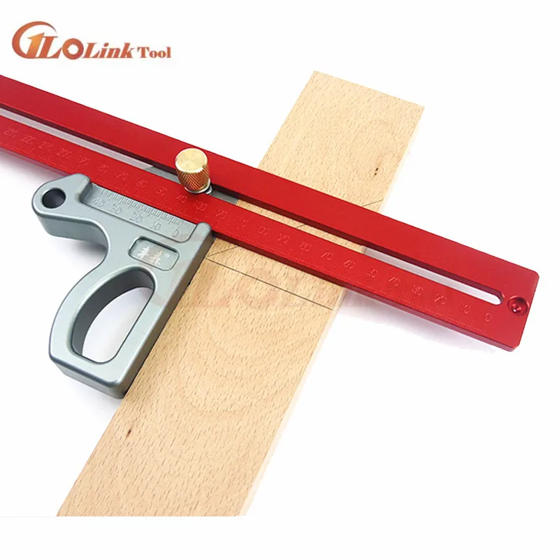 200/300/400mm 45 degree ruler Aluminum Woodworking Ruler Height Ruler Woodworking Scribe Woodworking Scribe Gauge Measuring Tool