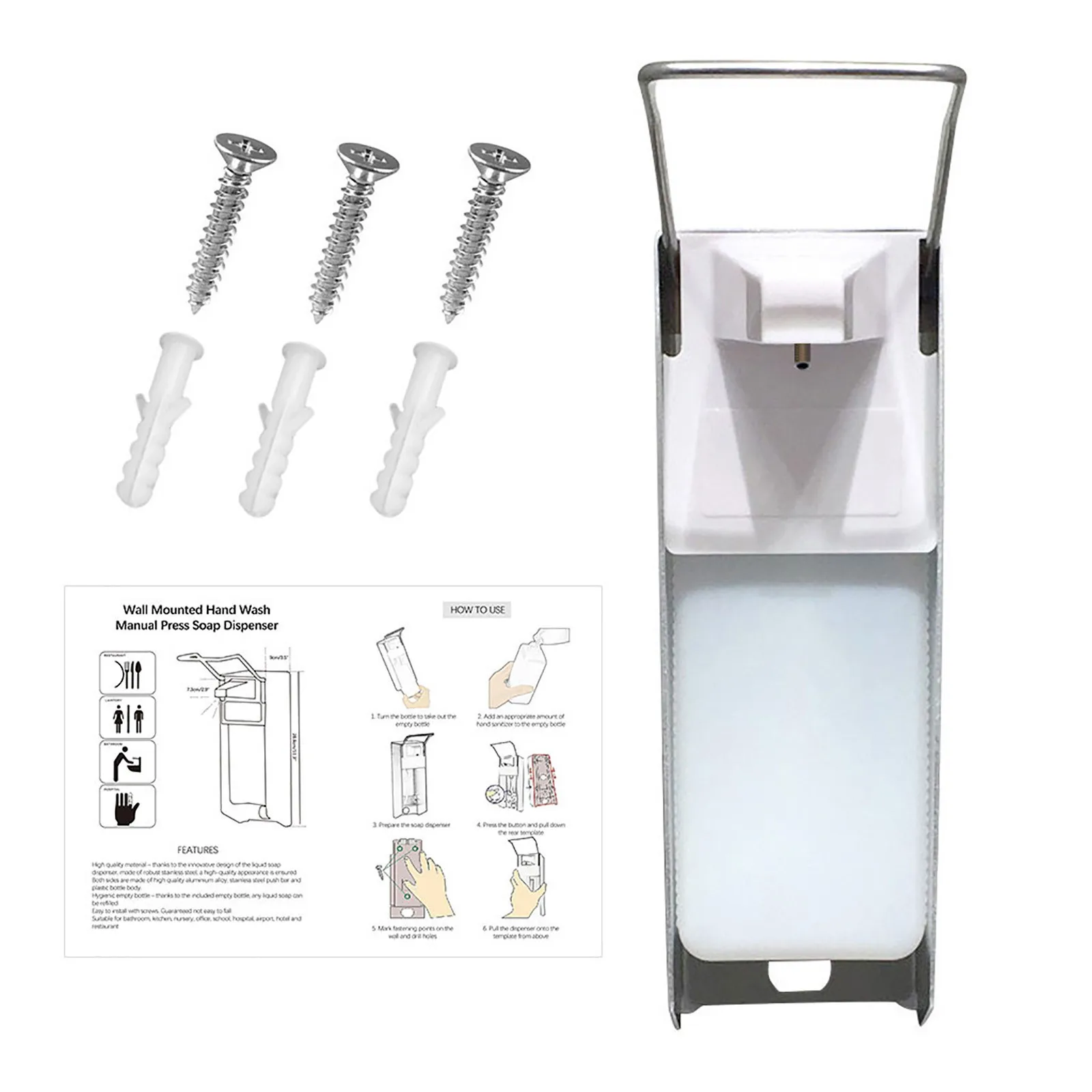 

Bathroom Accessories Household Washing Hand Washer Press Type Soap Dispense 1000ml