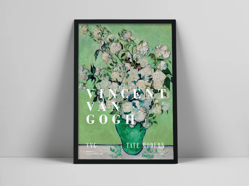 

Van Gogh Modern Gallery Exhibition Roses (1890) Print Poster Canvas Painting Vintage Wall Pictures Posters Home Decoration Gift