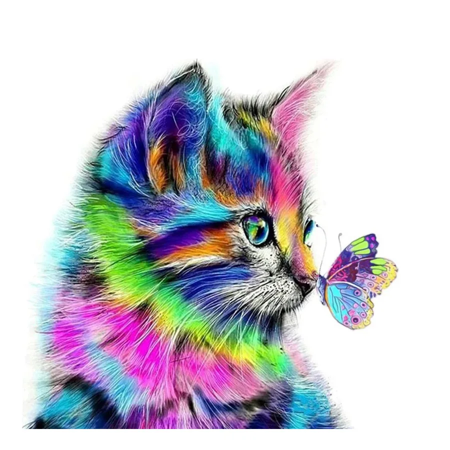 

Full Square Drill 5D DIY Diamond Painting "Cat butterfly" 3D Embroidery Cross Stitch 5D Home Decor Gift