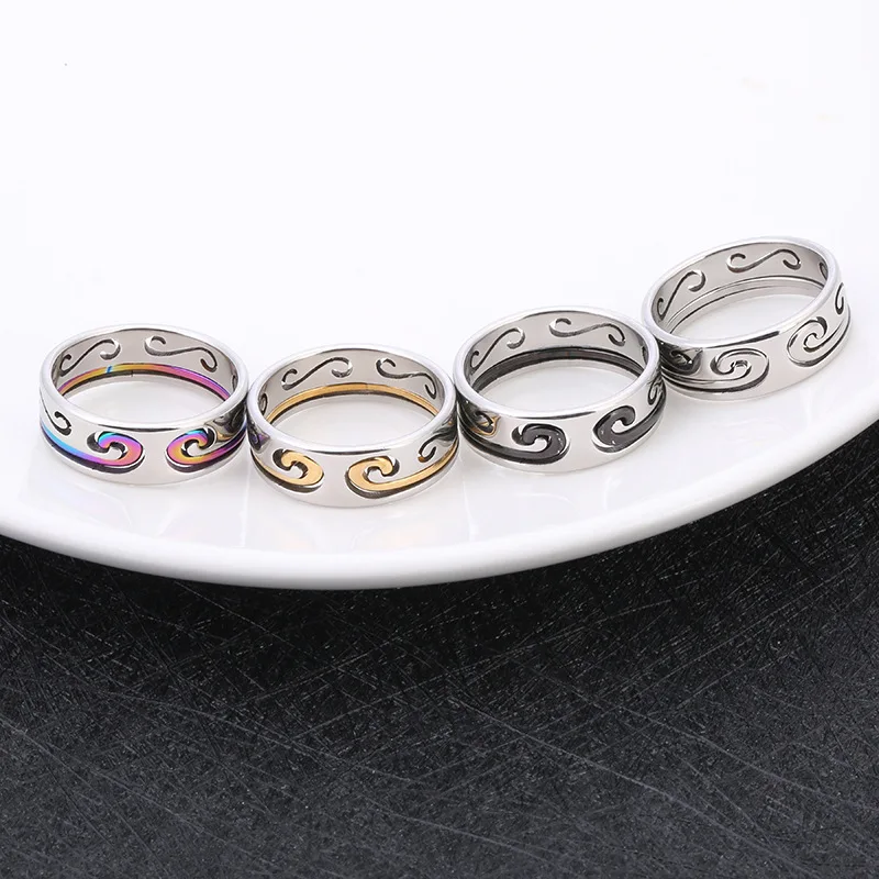 

Detachable Lover's Rings Paired Curse Stainless Steel Ring Women's Two In One Wedding Titanium Jewelry For Men Enagement Gifts