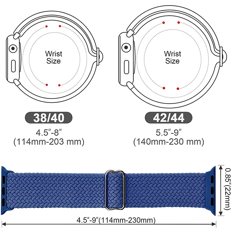Braided Solo Loop For Apple watch band 44mm 40mm 38mm 42mm Nylon Adjustable Elastic belt bracelet correa iWatch 3 4 5 se 6 strap