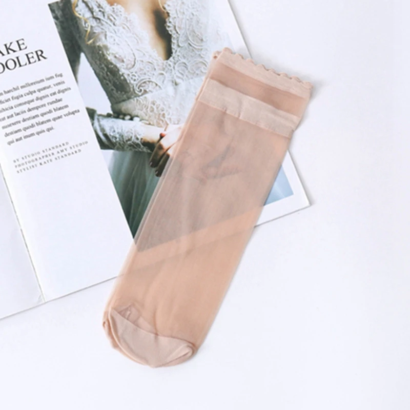 

5pairs Women Socks Nylon Elastic Short Ankle Sheer Silk Short Socks Summer socks Invisible Sock