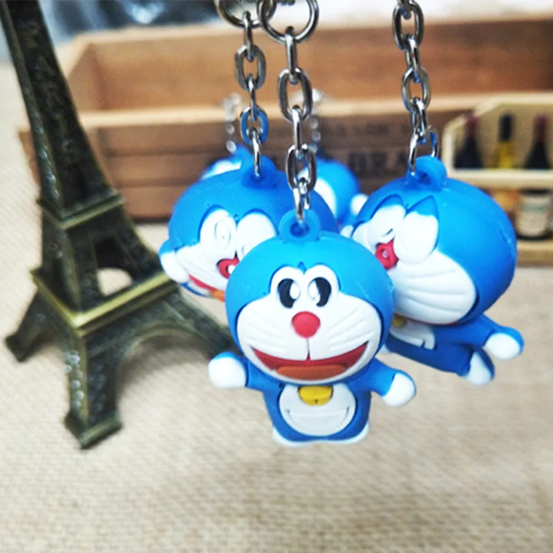 Doraemon 3d стереоскопический мультфильм ПВХ брелок Симпатичные аниме для ключей
