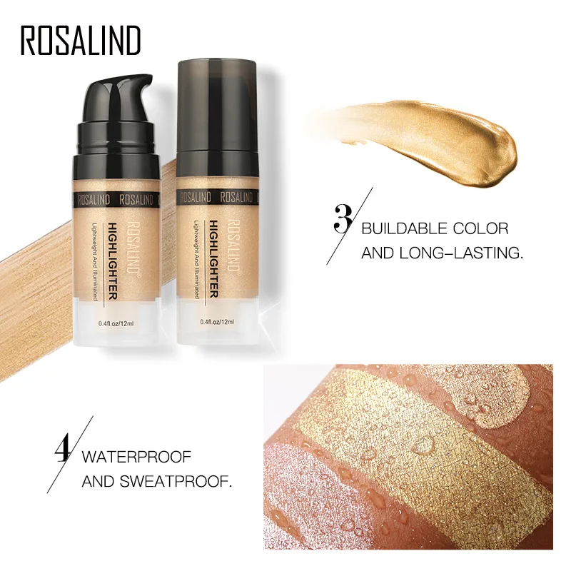 Хайлайтер ROSALIND для макияжа бронзер осветлитель Женский полный объем 12 мл
