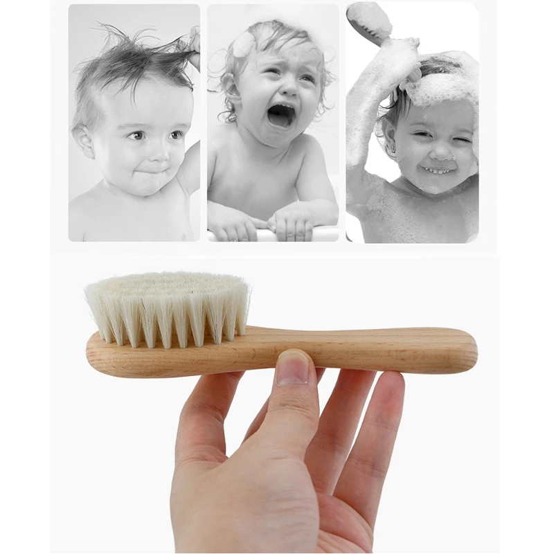 

3Pcs/ Set Wooden Comb Hair Brush Care Kids Massage Baby Kit Wool Baby Wooden Brush