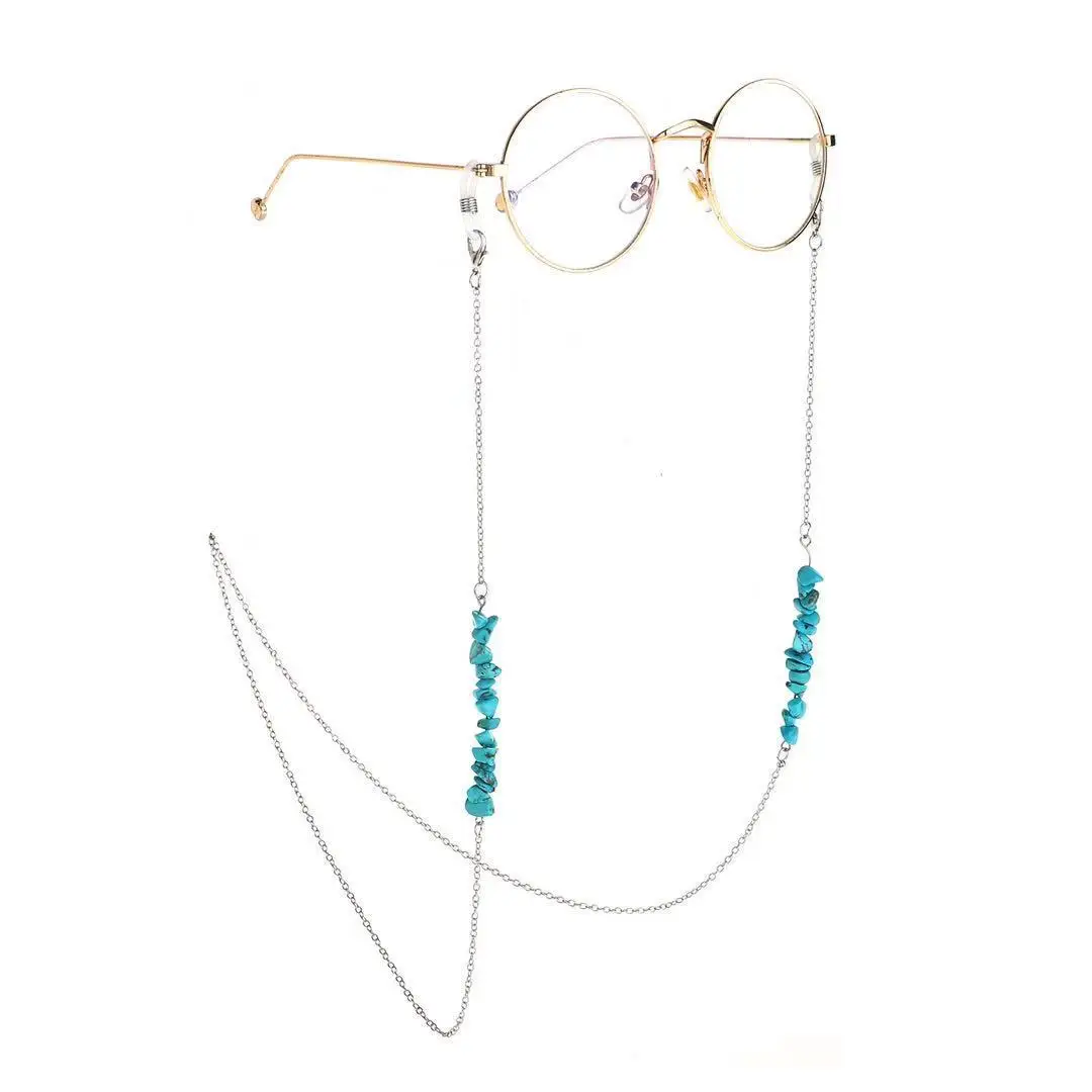 2019 модная Длинная цепочка из соснового Камня Серебряный цвет винтажная