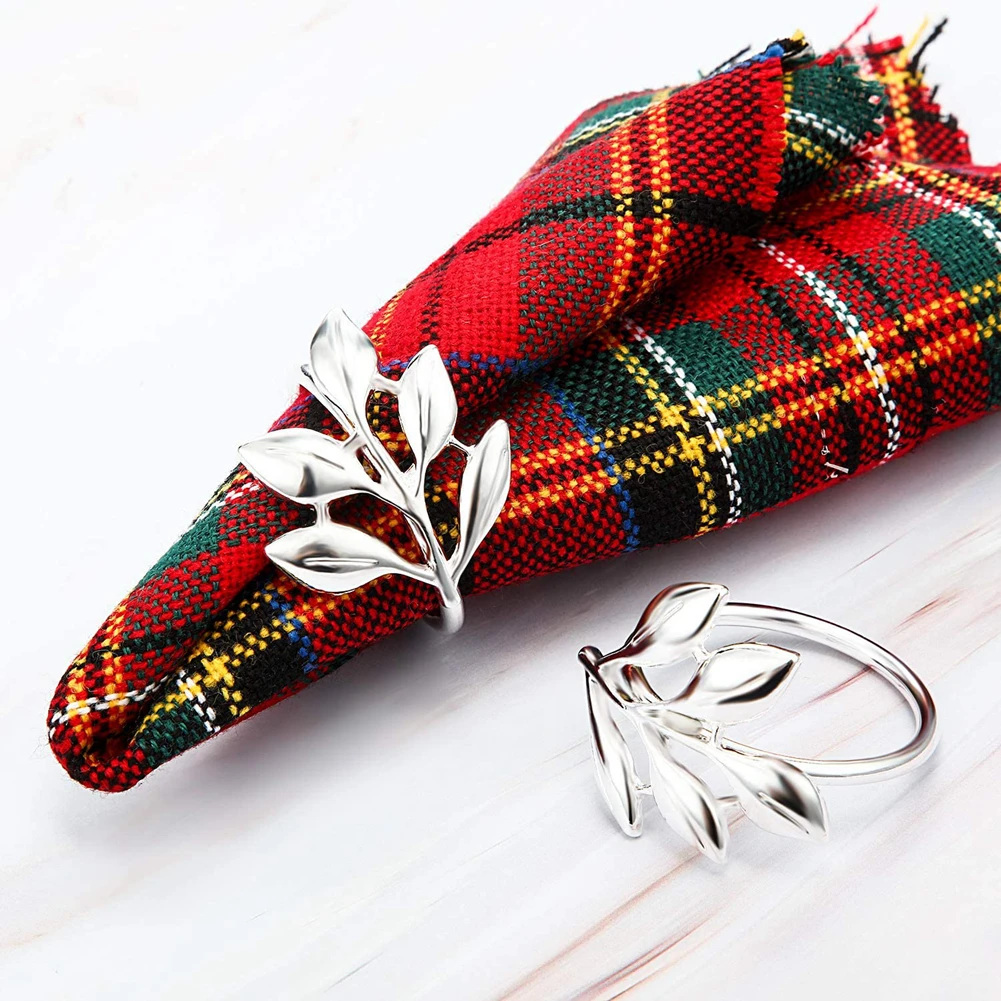 

6pcs Serviette Rings Alloy Napkin Holder West Dinner Towel Napkin Ring Party Table Decor Accessories Tool Tableware Ring Buckle
