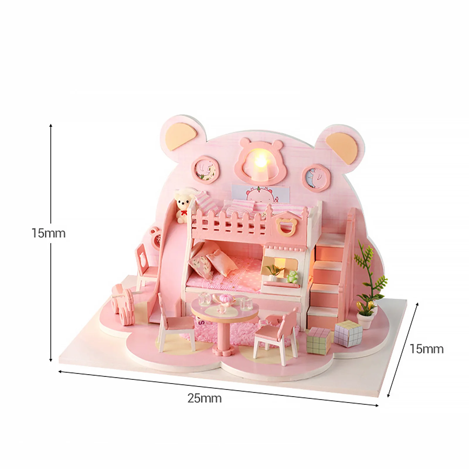 

Miniature Model Wooden DollHouse Construction Model Building Kits Kids Doll House Model Doll House Toy Children Birthday Gift