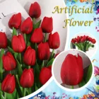 Искусственный цветок из латекса, свадебный букет, украшение для дома, искусственный Шелковый цветок тюльпана для офиса, стола, домашнего декора, 10 шт.