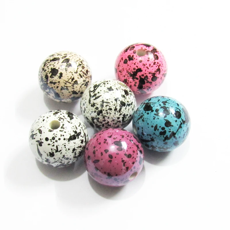 Новейший 20 мм 100 шт./пакет яркий спрей черный бусины/искусственный птица яйцо