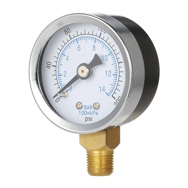 

Hot Ts-40-14 Bar 0-200 Psi 0-14 Bar Pressure Gauge 1/8 Male Npt Pressure Gauge Air Compressor Hydraulic Vacuum Gauge Manometer