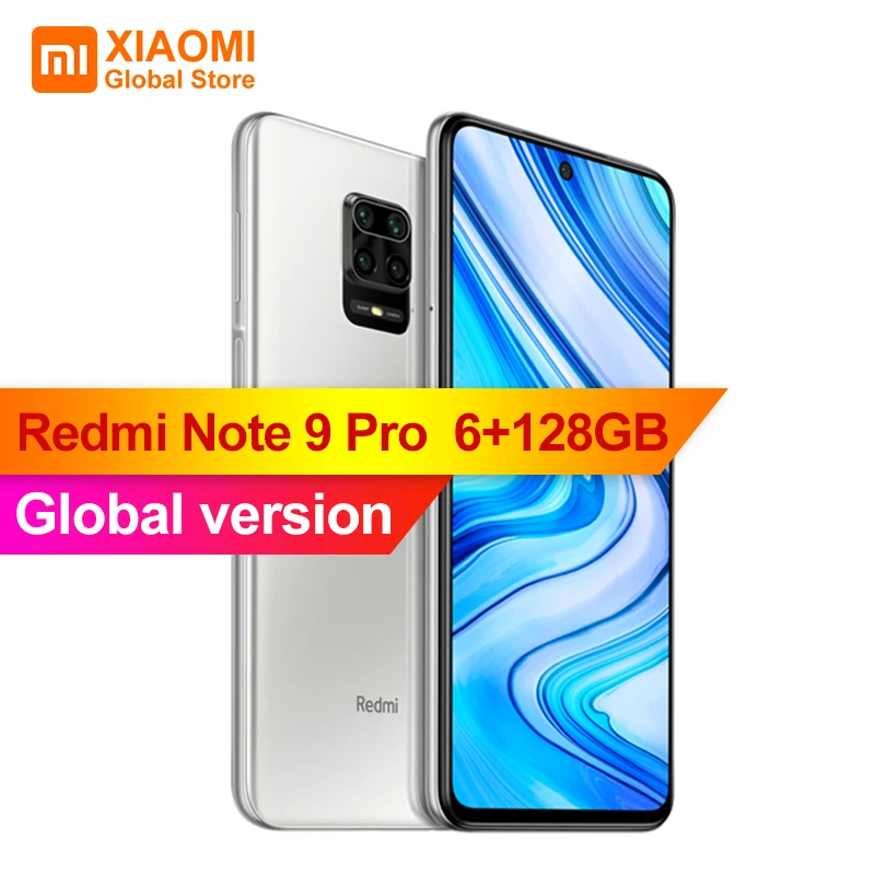Глобальная версия Xiaomi Redmi Note 9 Pro 6 ГБ 128 NFC Смартфон 67 &quotSnapdragon 720G 64 мегапиксельная