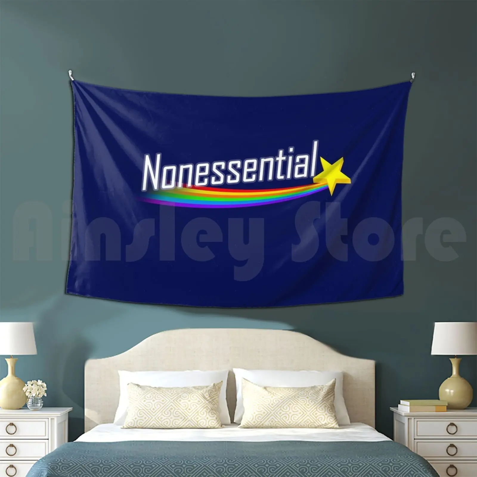 

Nonessential Tapestry Living Room Bedroom Demotivational Essential Worker Essential Essential Employee