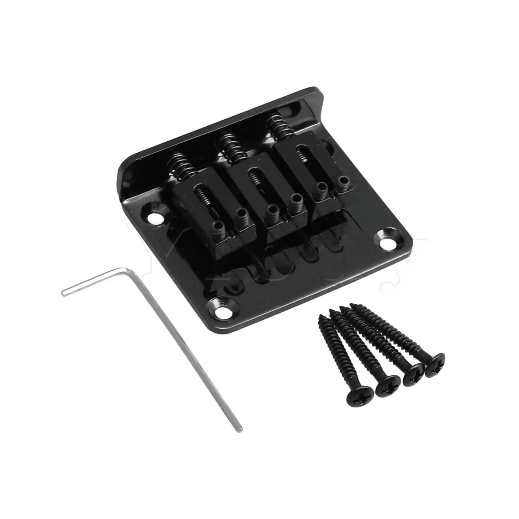 

Yibuy из цинкового сплава, цинковый сплав металл 3 веревочный контейнер Бридж электрогитары детали для гитары черные