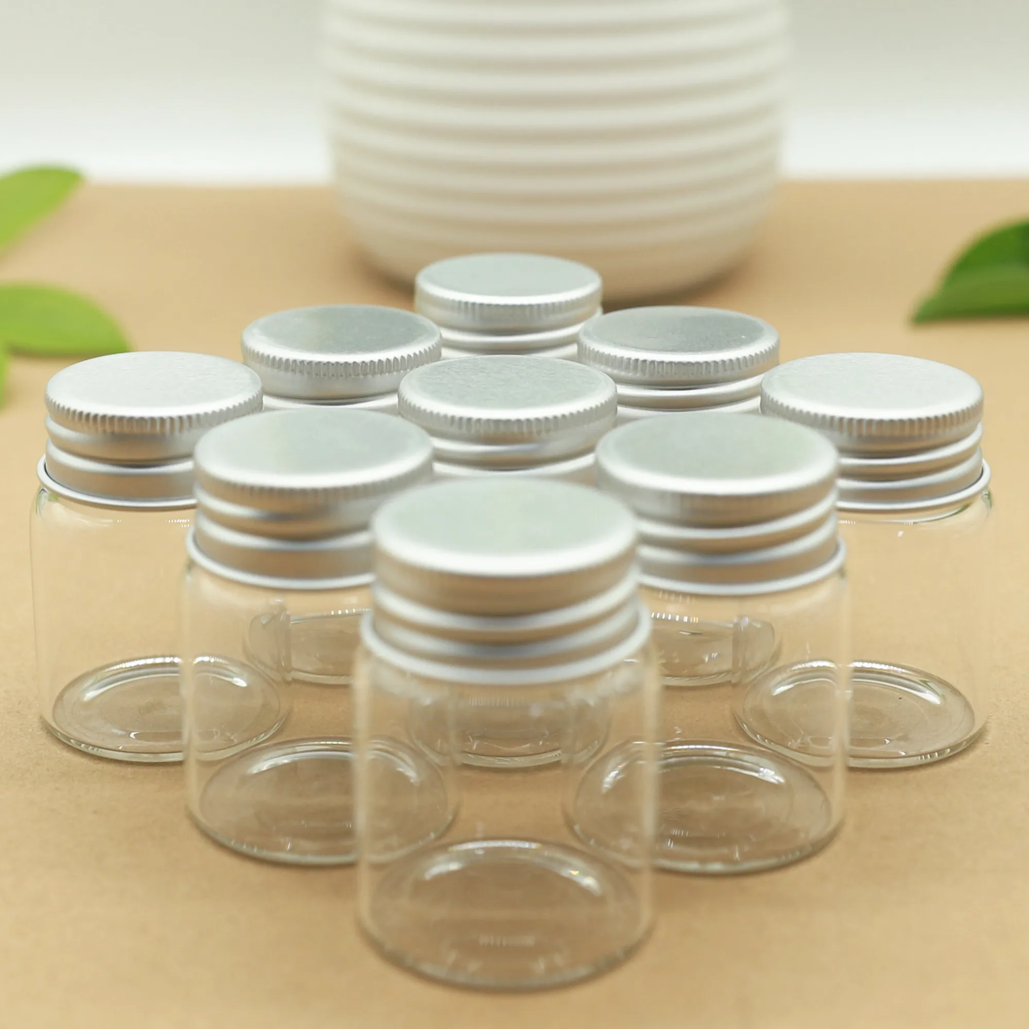 

24 Pieces 37*50mm 30ml Small Glass Bottle Mini Empty Jar Container Diy Transparent Glass Spice Storage Jars DIY Vial Botties