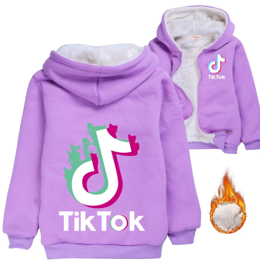 Детский кардиган TIK TOK с внешней торговлей плотное пальто на молнии модная зимняя