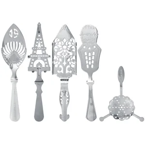 Ложка для абсента из нержавеющей стали, проволока для коктейльного бара, посуда из полыни, горький совок, стеклянная чашка, посуда для напитков, фильтрующие ложки