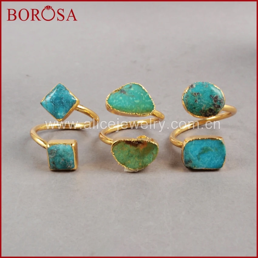 Винтажное кольцо BOROSA CAN PASS GIS CHECK с 100% натуральным турецким камнем Золотое