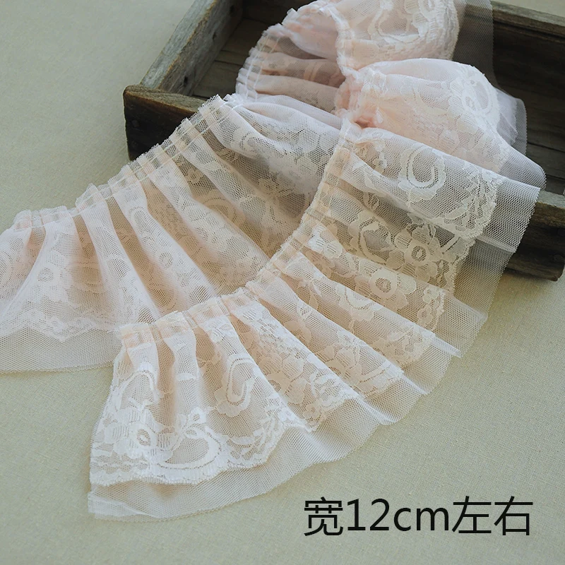 

Nude Pink Lace Edge Fabric Trim Dress Princess Pettiskirt Skirt Designer Doll Accessories Handmade DIY Decoration