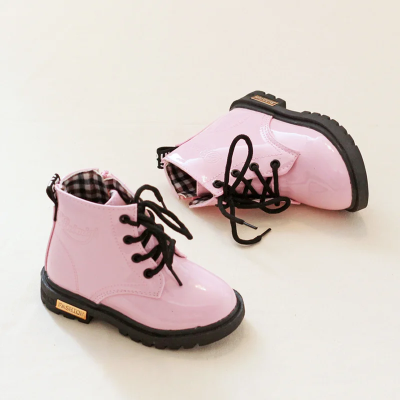 

Promotion Children Boots Girls Boys Shoes Spring Autumn PU Leather Baby Boots Fashion Toddler Kids Shoes Warm Winter Snow Boots