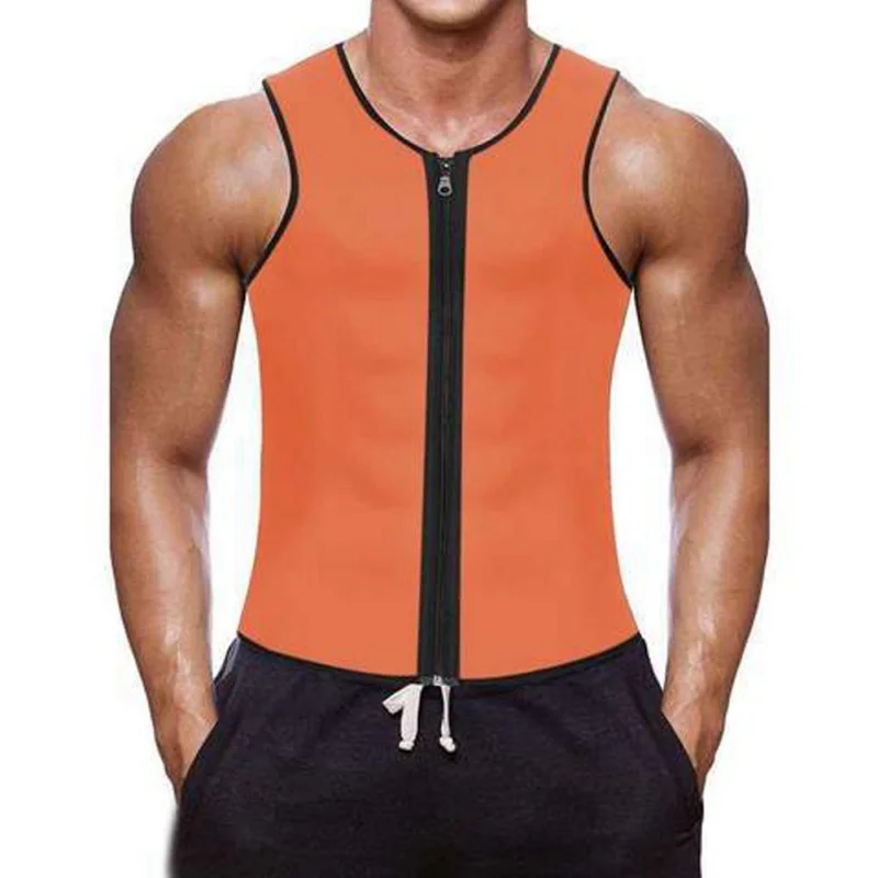 

New Men Zippered Sports Vest Speed Wicking Abdomen Corsets Neoprene Corset Slimming Belt Belly Body Shaper Sports vest