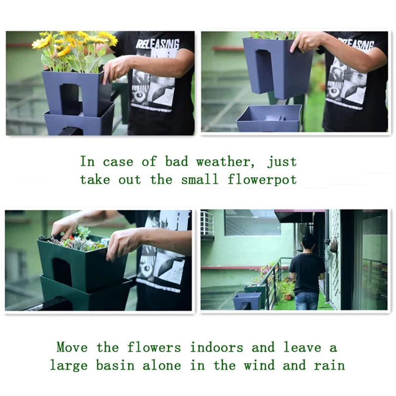 Креативный офисный перфорированный Балконный горшок из полимера PP