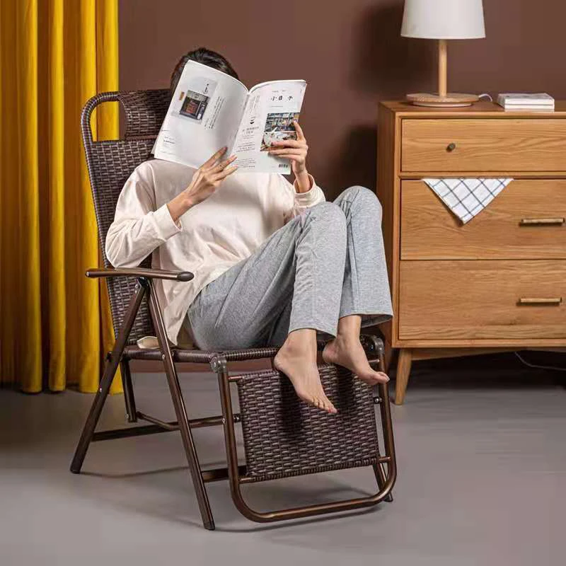 買取 屋外用の折りたたみ式籐製ラウンジチェア,ガーデンチェア,テラス,ビーチチェア,籐製家具