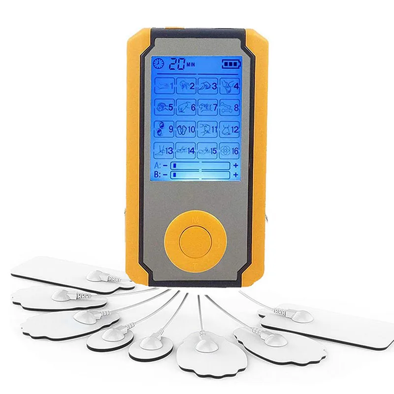 

16 Modes Electric Pulse TENS Unit Low Frequency Physiotherapy Device Full Body Massager with 8 Electrode Pads for Pain Relief