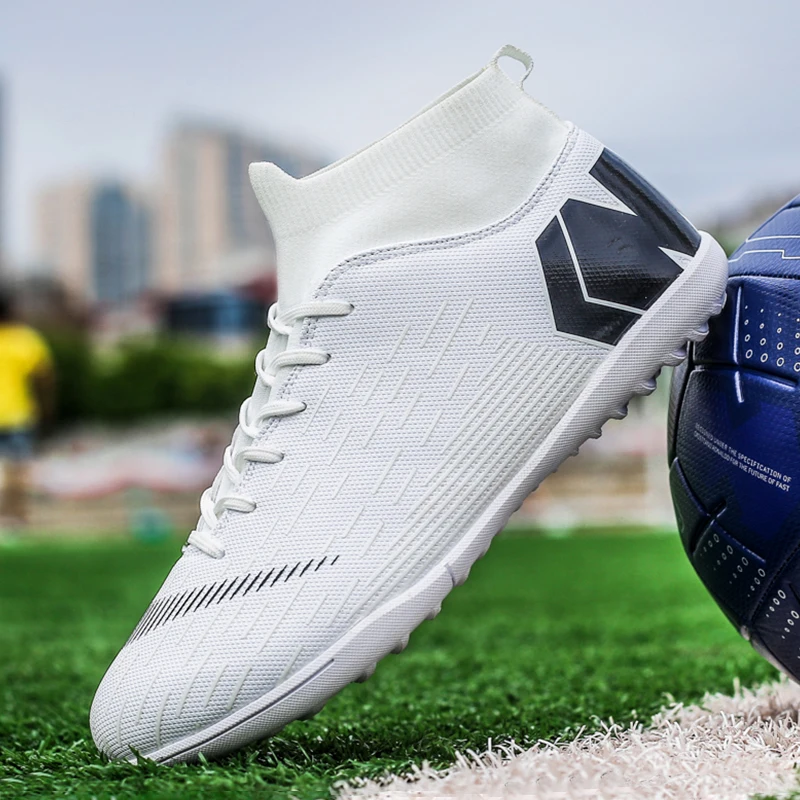 Indoor Breathable Soccer Shoes Mens Football High Ankle Training Cleats Sneakers Kids Original Turf Boots | Спорт и развлечения