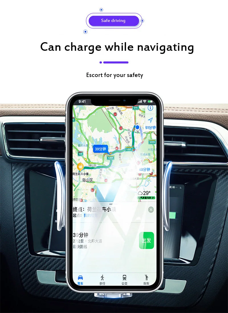 Qi 10 Вт беспроводное автомобильное зарядное устройство для iPhone 11 Pro Max XR зарядное устройство для телефона для samsung S10 Xiaomi Быстрая зарядка Автомобильный держатель для телефона зарядное устройство