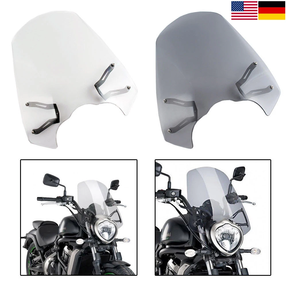 Лобовое стекло для мотоцикла с монтажным кронштейном Kawasaki Vulcan S 650 EN650 VN650 Cafe 2015 2016