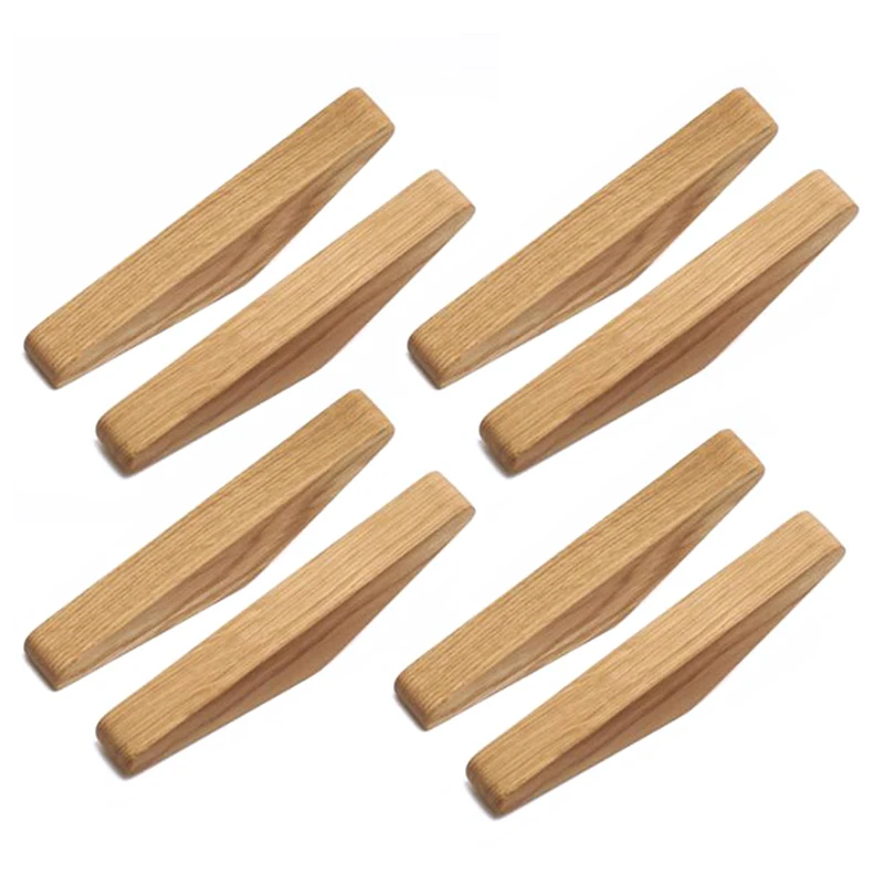 

8Pcs Natural Wood Clothes Hanger Wall Mounted Coat Hook Decorative Key Holder Hat Scarf Handbag Storage Hanger Bathroom Rack