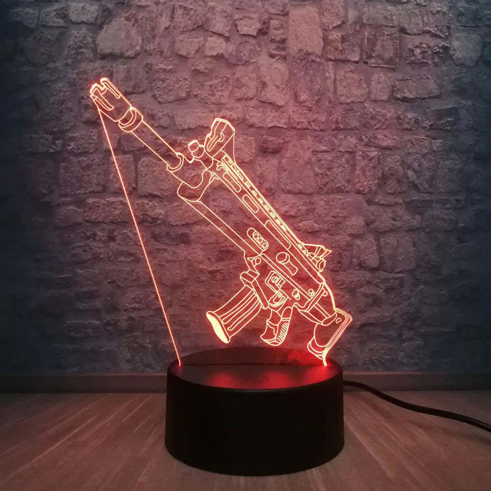 Новый 3D лампа остынет Королевская битва игра PUBG TPS SCAR L 7 цветов изменить Стол