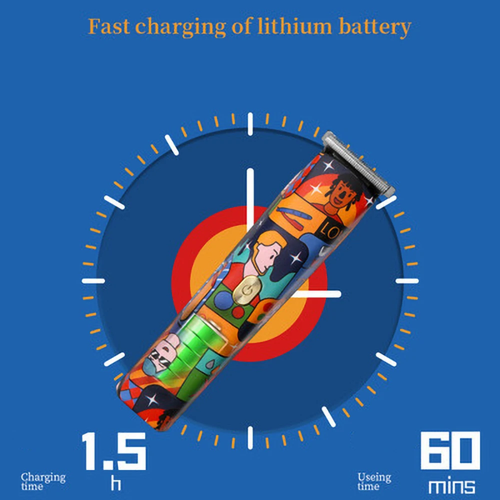 Kemei Новый Личность граффити электромашинка для стрижки волос профессиональная