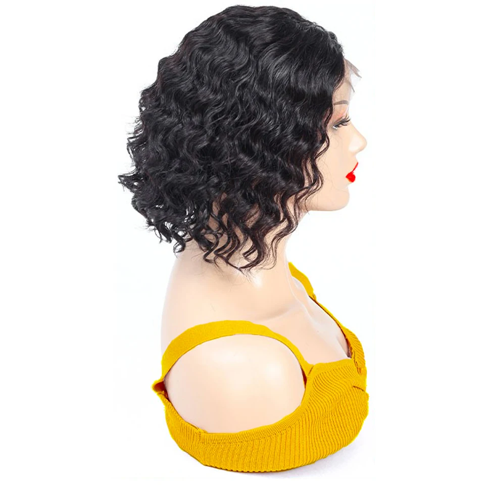 Парик с глубокой волной парик застежкой на сетке 4x4 короткий вырезом фальшивой