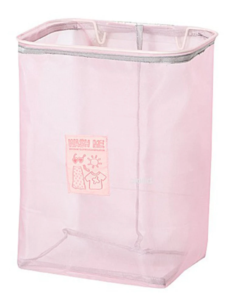 

Laundry Basket Wall-Mounted Folding Shelf Organization Dirty Clothes Baskets Bathroom Storage Organizer Household Accessories