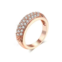 wholesale rose golden color silver color crystal fashion white cz stone wedding ring jewelry accessories for women engagement