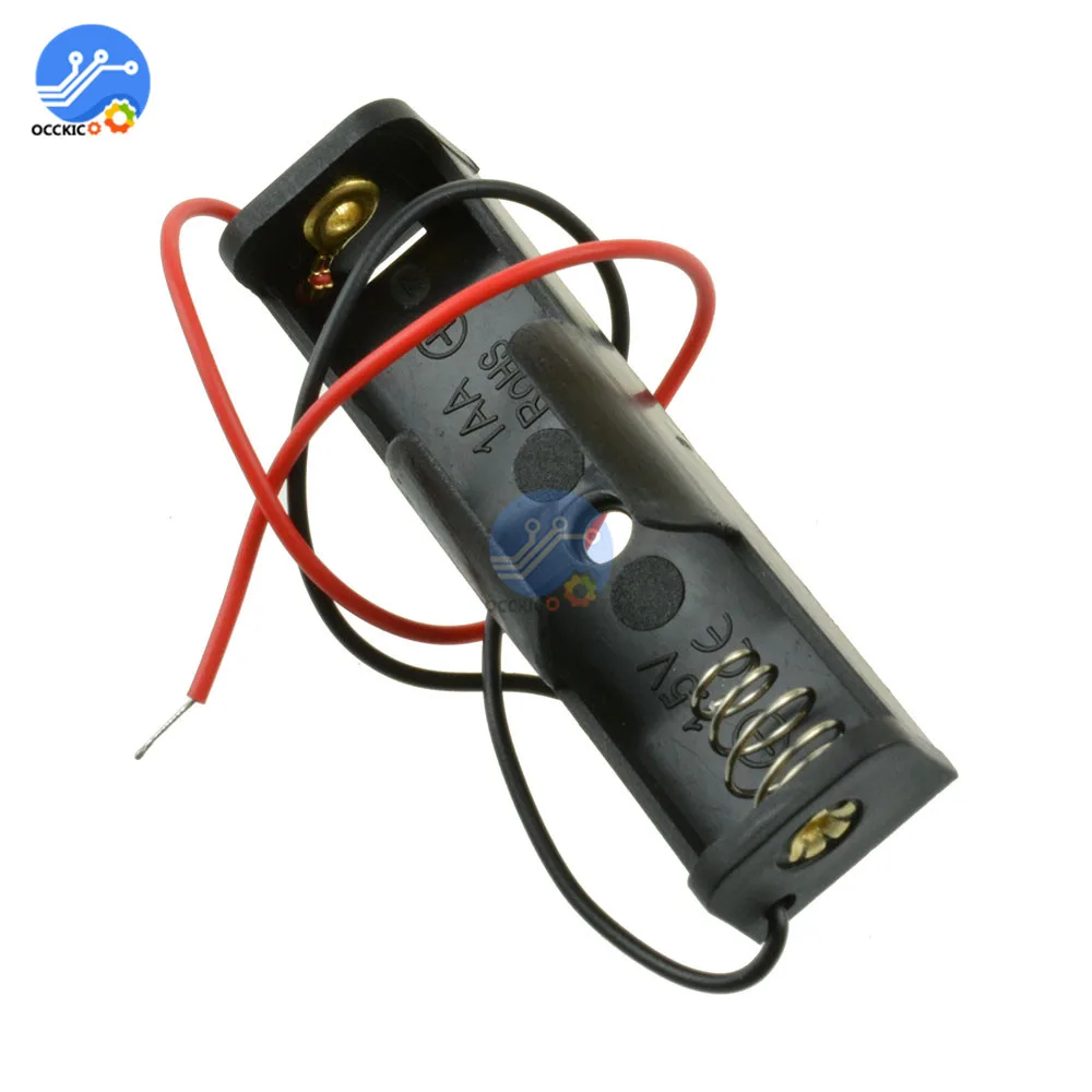 10 шт. пластиковый футляр для аккумулятора держатель с проводами AA 1 5 V 1XAA батареи| |