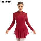 Женское прозрачное Сетчатое платье-трико TiaoBug с длинными рукавами и вырезом на спине