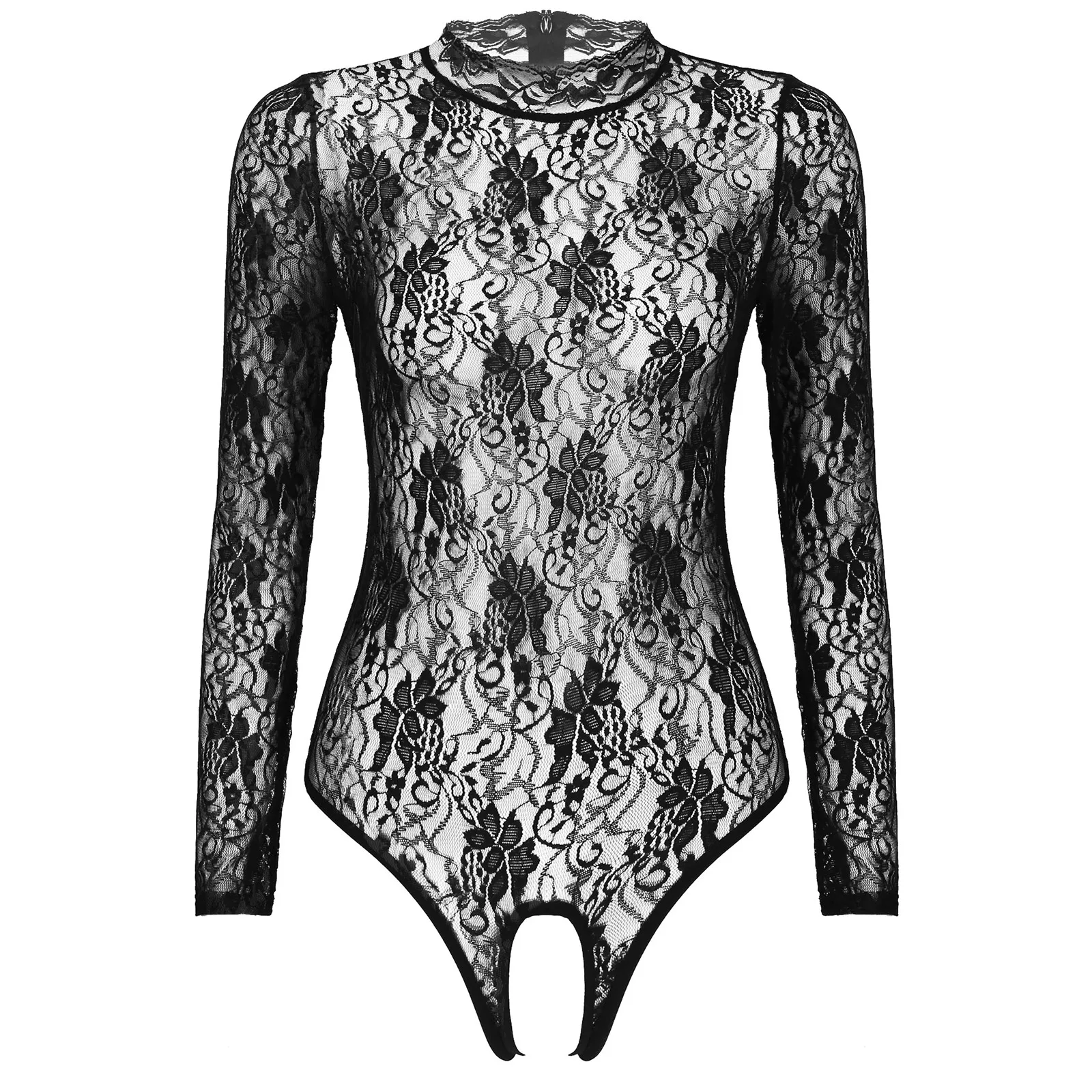 Для женщин цветочный узор облегающий костюм из леотарда для длинный рукав