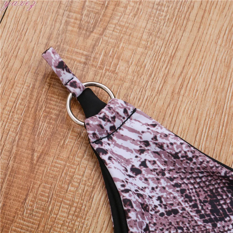 

Serpentine Print Swimwear Women Triangle Bikinis 2020 Swimsuit Women Push Up Bikini Set High Cut Beach Wear Bathing Suit Swim