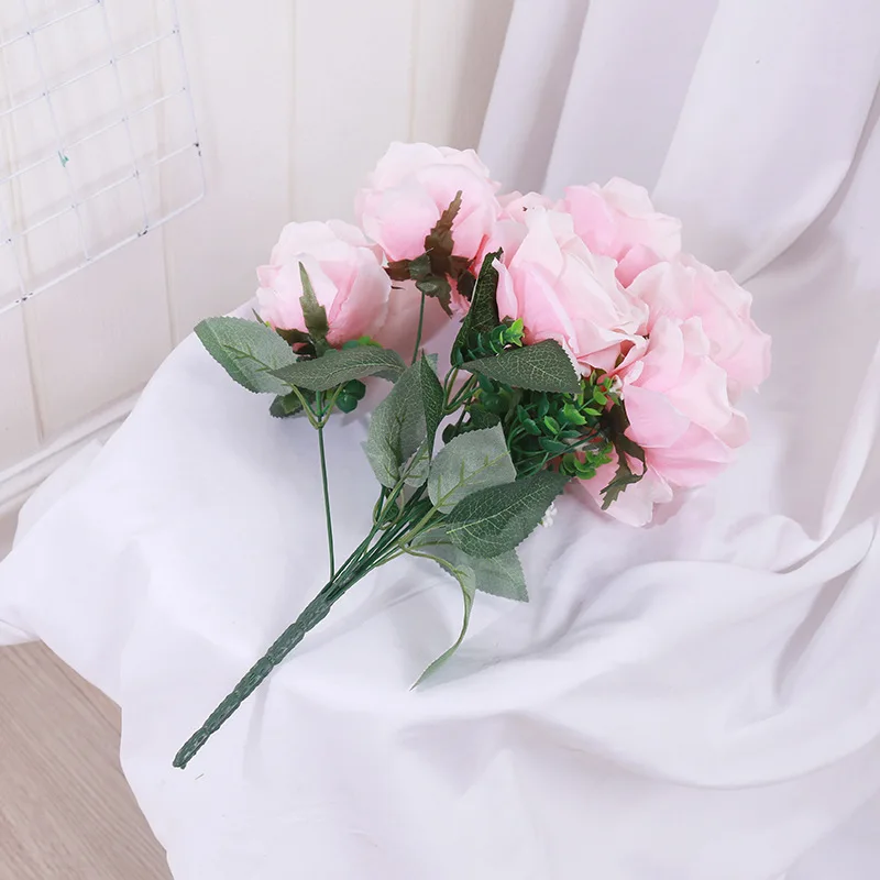 1 букет искусственных розовых шелковых французских цветов искусственные цветы