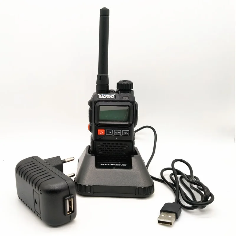 Портативная мини рация BAOFENG UV 3R + UHF VHF любительская радиостанция CB