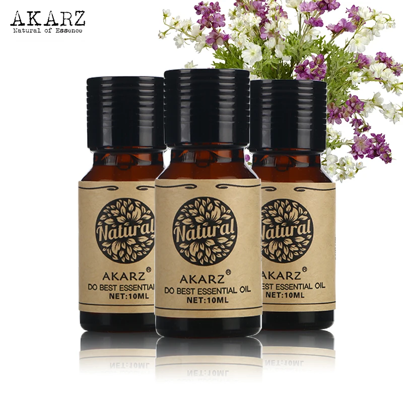 Sets Akarz Aromatherapy Massage Spa Bath Skin Face Care 10ml*3