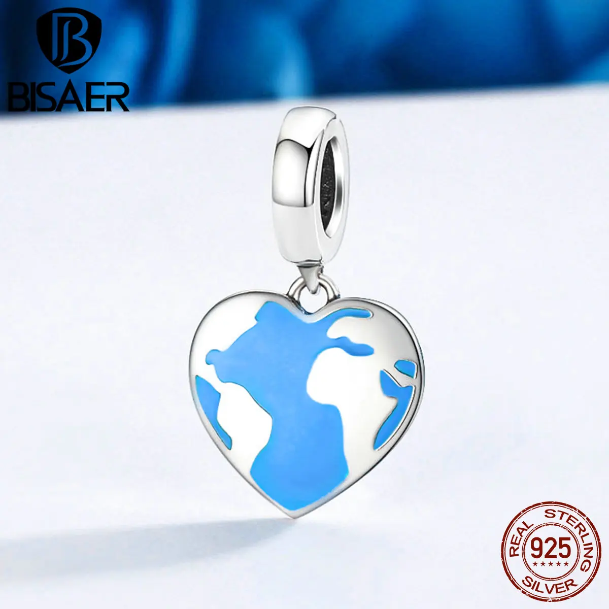 BISAER, 925 пробы, серебряный, Дорожная карта мечты в сердце, Висячие Подвески, подходят для PAN, браслеты и ожерелья, оригинальные ювелирные изделия GXC351