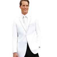 2020 white clothes with black pants mans suit for wedding business suit dinner suit wedding dress two pieces suitjacketpants