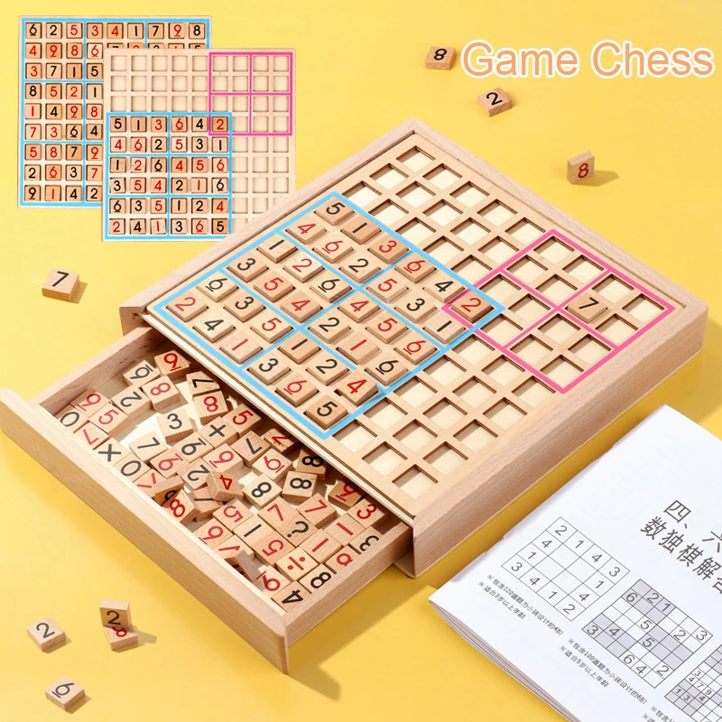 

Sudoku Wooden Chess Logic Training Board Children Sudoku Intelligence Reasoning Digits Toys Children Gifts Game Educational Toys